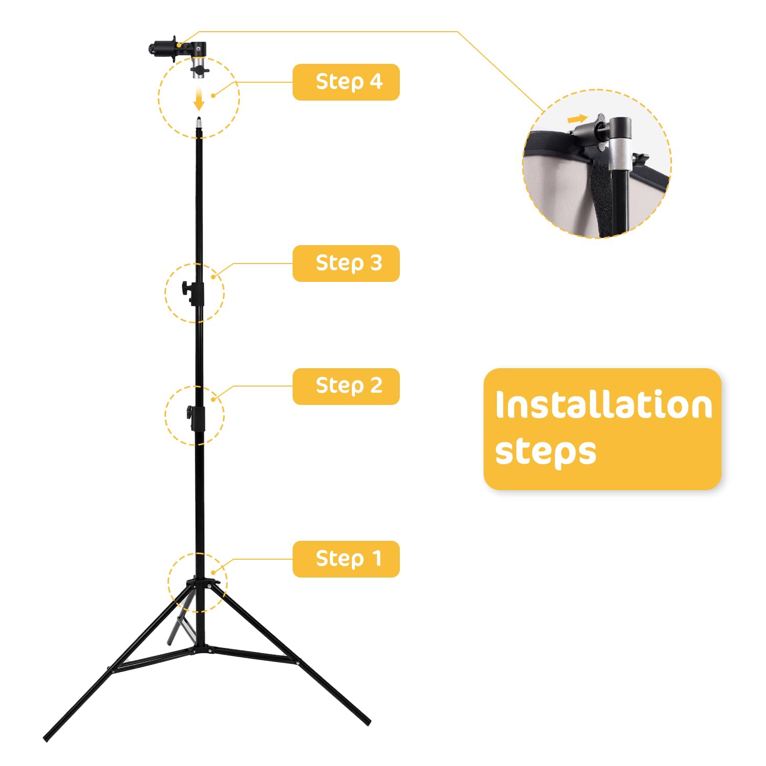Kate Kit de toile de fond pliable de 2,4 m pour toile de fond auto-adhésive, support d'éclairage de fond portable
