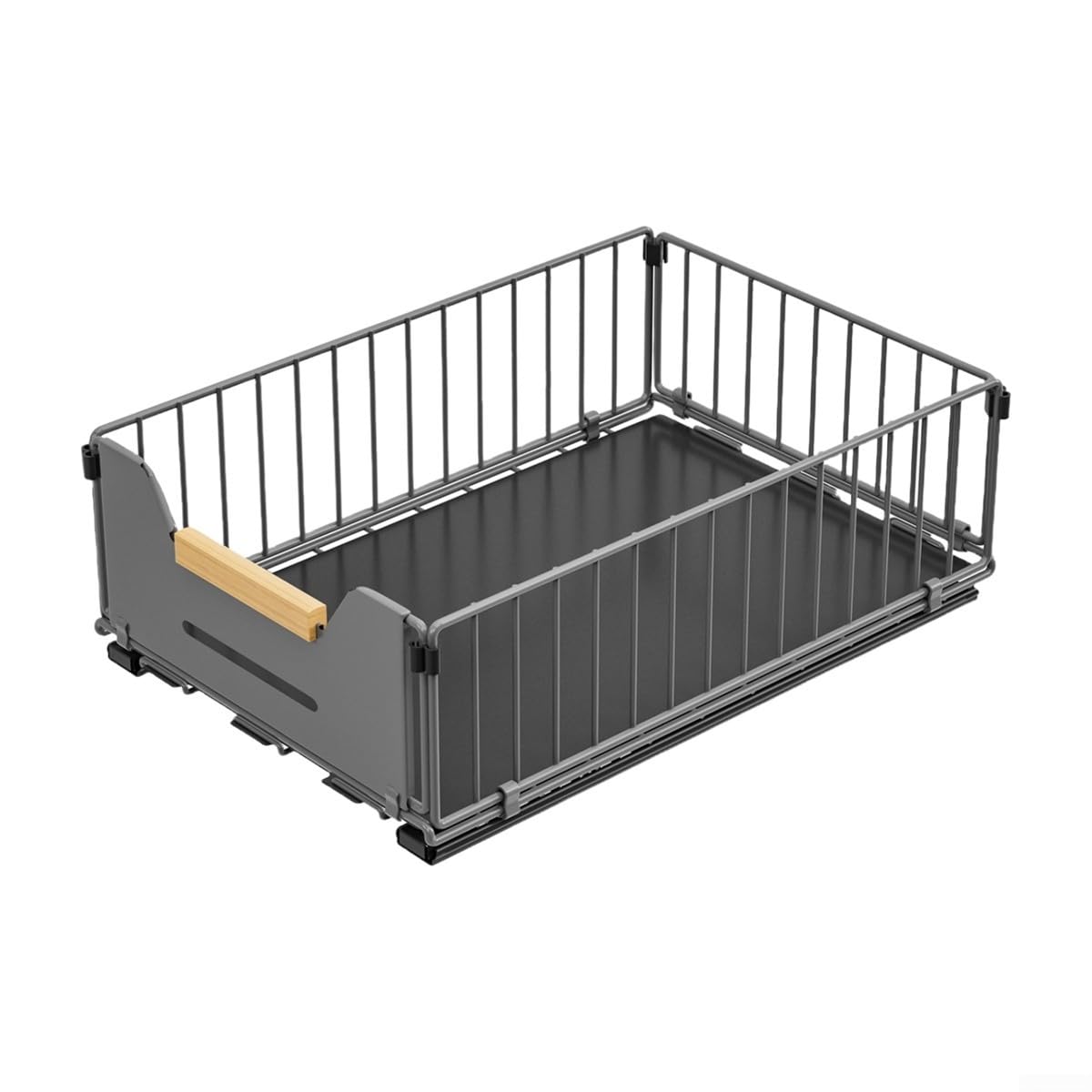 Cesto Estraibile Cucina 37.5cm Acciaio al Carbonio(Black) | Acciaio al carbonio, lati alti anti-caduta, carico max 20kg, montaggio per trapano, cucina bagno