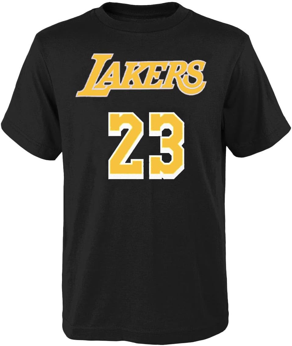 Outerstuff Lebron James Los Angeles Lakers #23 Kids Boys 4-7 Size Player Name & Number T-Shirt - Image 4