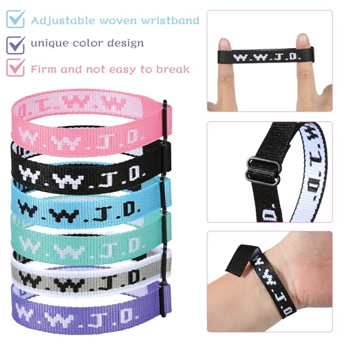 6PCS WWJD Christian Bracelet for Women Men, Christian Jesus Gifts Adjustable Wristbands Pack, WWJD Bracelets Bulk - What Would Jesus Do Bracelet3