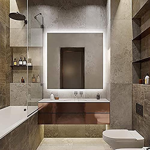 Espejo-Bano-Led-Cuadrado-Square-Light-de-90×90-cm-con-Lamina-Antivaho-Espejo-Moderno-para-Bano-Aseo-Recibidor-Dormitorio-o-Salon-Espejo-de-Pared-facil-instalacion-Luna-Decorativa-Espejo-IP44