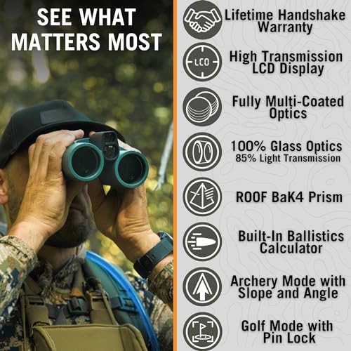 Astra Optix HBX1600B 10X42 1760 Yard Laser Rangefinder Binocular thumb #1