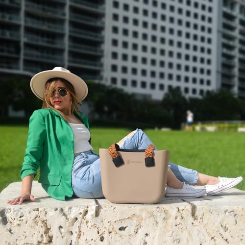 Image of Rubber tote bag for women lightweight | EVA beach bag waterproof | Inner bag |Three pairs of handles