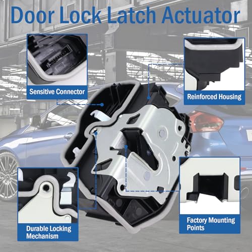 Image of Front Left Driver Side Door Lock Actuator Compatible with BMW 135i, 118i, 320i, 328i, 330i, 528i, 535i, Door Latch Replaces 51217229455, 51217229461, 51217229463, 51217283627