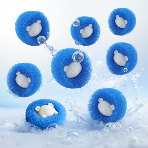 Tierhaarentferner Waschmaschine 8 Stück | Haarentferner Tierhaare als Fusselbälle für Hunde- und Katzenhaare | Wiederverwendbare Reinigungsbälle für Kleidung und Decken