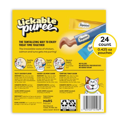 Temptations Creamy Puree Cat Treats, Chicken, Salmon & Tuna, 24 Count - image 9