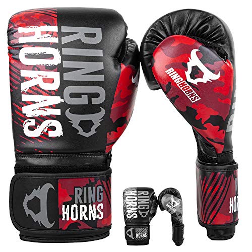 Ringhorns Charger Camo Gants de Boxe Unisex-Adult, Noir/Rouge, 16oz