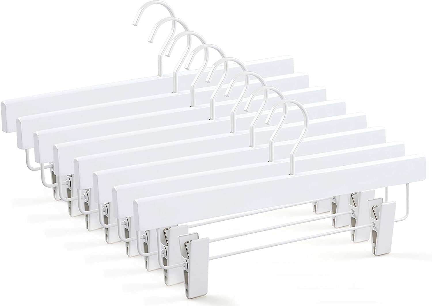 Buy TOPIA HANGER All White Wooden Pants Hangers, Wood Skirt Hanger with