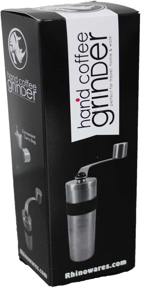Rhino Coffee Gear Hand Coffee Grinder, Silver