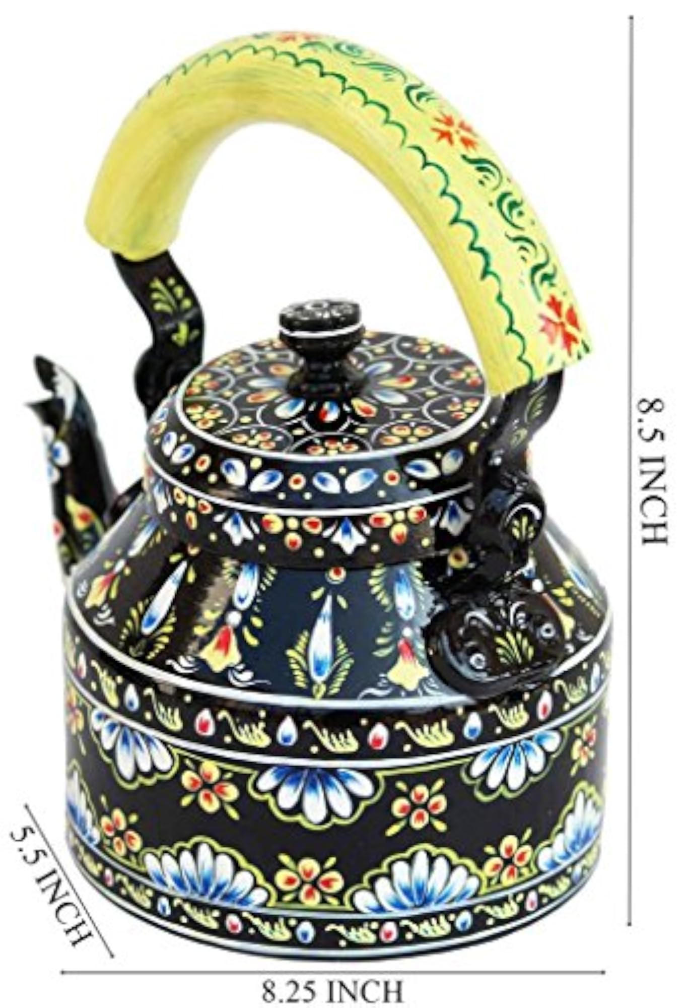 Handpainted Traditional Aluminium Colourful Decorative Tea Kettle