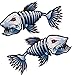 Garneck 2Pcs Fisch Skeleton Abziehbilder Aufkleber Shark Zähne Aufkleber Auto Aufkleber Aufkleber Kajak Angeln Auto Dekore Für Notebook Laptop