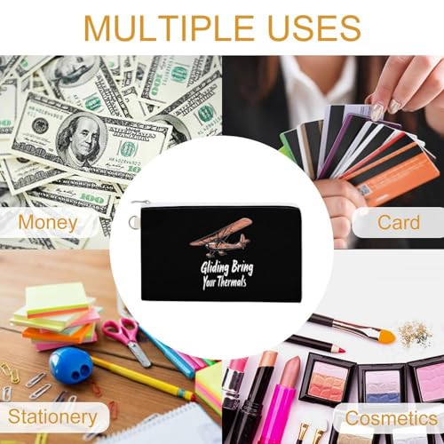Gliding Bring Your Thermals Fashion Coin Purse Change Makeup Bag Canvas Pencil Pouch Travel 5
