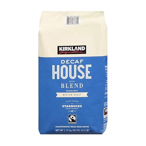 Kirkland Signature Decaf House Blend Café tostado medio grano entero 25 libras