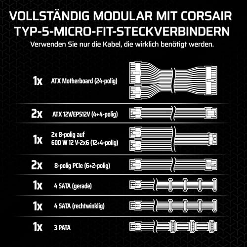 CORSAIR SF750 (2024) Vollständig Modulares Geräuscharmes 80 PLUS Platinum ATX-Netzteil – ATX 3.1-Kompatibel – PCIe 5.1-Fähig… – Ansicht 6