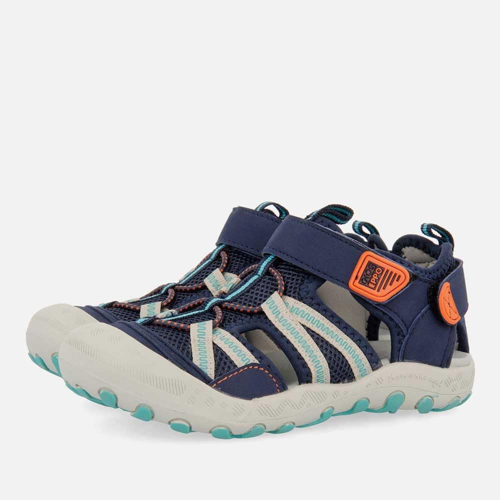 GIOSEPPO Chanclas Deportivas Azul Marino con Detalles Naranjas para niño DEINZE
