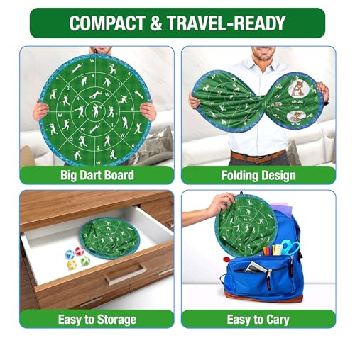 Image of Cricket Dart Game, Double Sided, 18 inches, 06 Sticky Balls, Birthday Gifts Boys and Girls, Gift for Cricket Lover, Indoor /Sport Outdoor Fun Party Play Game, Portable Design, for Ages 3-100+