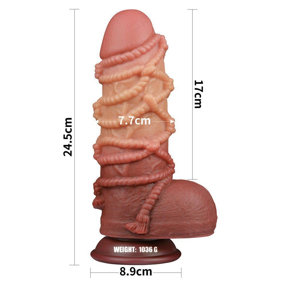 Dildo fallo realistico gigante extra large in silicone a doppia densità ventosa