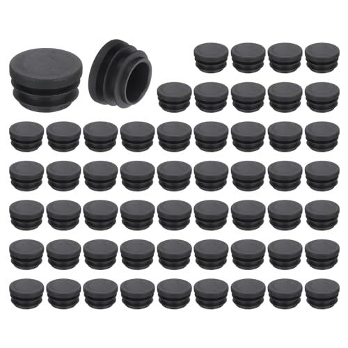 uxcell Round Plastic Plug,22mm(0.87") OD Furniture Leg Pipe Insert 56Pcs