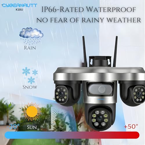 Image of XUGA Cybernautt Series K18U 18MP Triple Lens 4G Sim Camera 4G Sim Wireless Outdoor CCTV Camera with Three Side View | 360 | Night Vision | Motion Detection| All 3 Lens Mobile Controlled