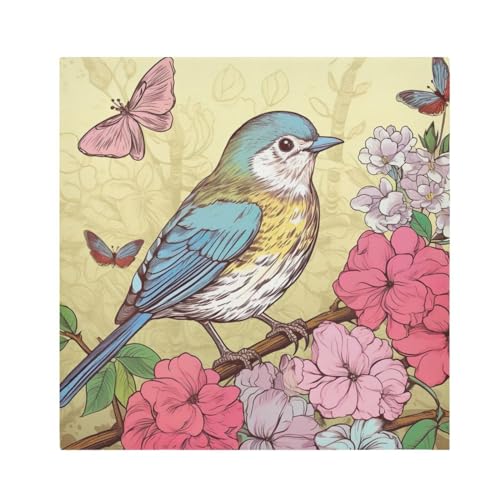 Servilletas de tela cuadradas Spring Birds set de 6 miniatura 1