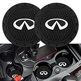 Car Cup Holder Coaster for Infiniti QX50 Q50 Q70 Q70L Q60 QX30 QX60 QX80 Series Recessed Silicone Cupholder Coaster Interior Accessories Non-Slip 2.75in 2Pieces