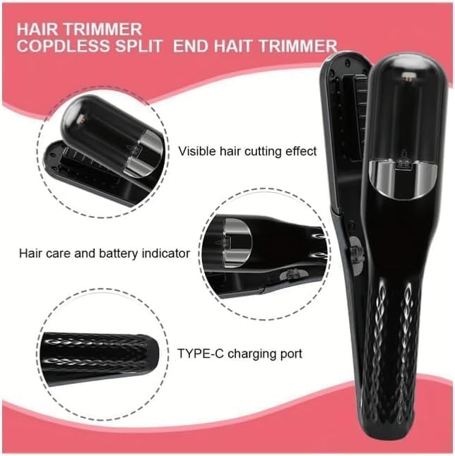 Image of Hair Split End Remover Rechargeable 2-in-1 Splitend Pro Cutter for FrizzyDry Curly Types, Ideal For Women Seeking Healthy hair Beauty Styling Tool