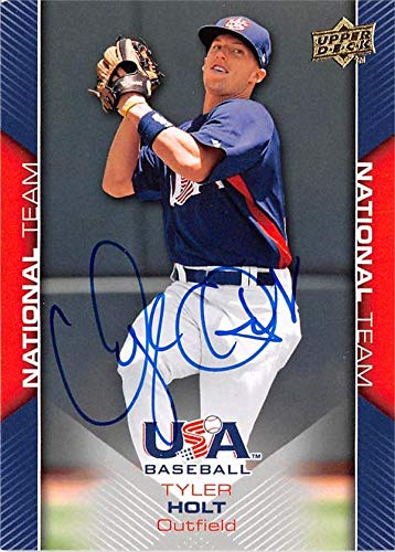 Autograph Warehouse 572120 United States Marion in Tyler Holt Autographed Baseball Card - 2009 Upper Deck USA No.10