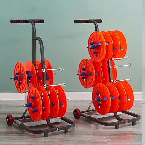 Chariot à bobines robuste de qualité supérieure avec support de sol à 4 axes - 2