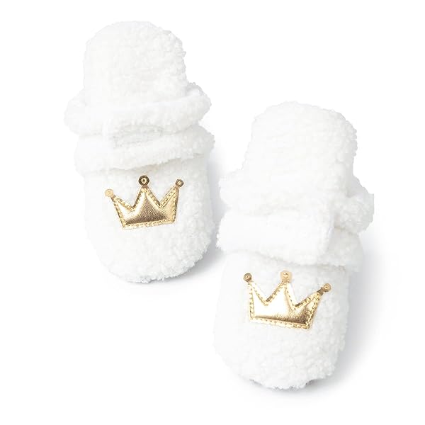 Babelvit Newborn Baby Boy Girl Soft Fleece Booties Stay On Infant Slippers Socks Shoe Non Skid Gripper Toddler First…