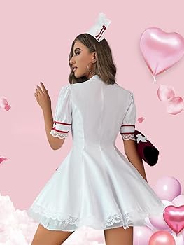 Amazon.com: Women's Sexy Nurse Costume 4 Pack Lace Skirt