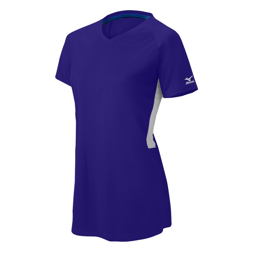 Mizuno 350584.6000.04.S Girls Comp ss v-Neck S Purple-White