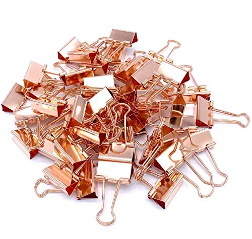 BRAVIK Clips Paper Clips Push Pins Sets with Box for Office,School and Home Supplies (Rose Gold)