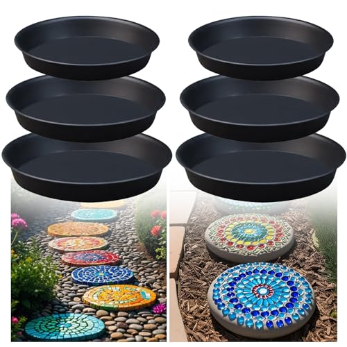 Hexagon Stepping Stone Molds, 9' and 11.4' Reusable Plastic Concrete Molds for DIY Walkway, Patio,...