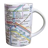 Porzellan Tasse RATP Pariser Metro-Plan mit Dose passend Winkler
