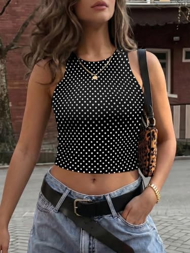 Image of ATHMILE Womens Double Lined Crop Tank Tops Casual Basic Shirts Sleeveless Workout Tops Cute Summer Clothes Teen Girls