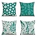 4 Pack Federa per Cuscino Bouganville blu con Cerniera Invisibile Copricuscini Quadrate Biancheria per Divano Sedia Cuscini Casa Camera giardino Federa per Letto Auto Decorativi24x24inch/60x60cm