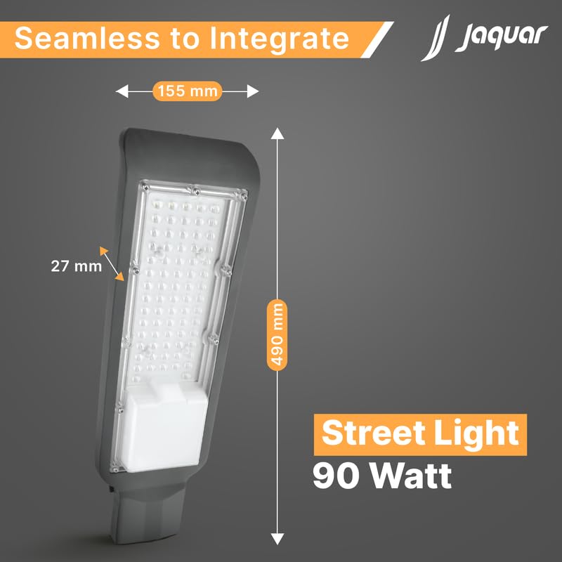Image of Jaquar 90W LED Street Light - IP66 Waterproof Outdoor Lamp Pack of 1 | Cool White High-Brightness LED for Parking Areas, Warehouses, Backyards & Landscape Lighting | Corded Electric | 2-Year Warranty