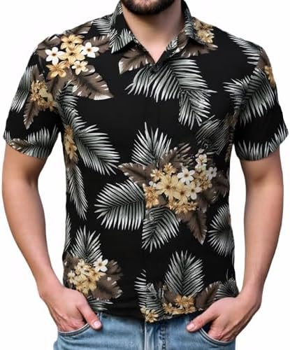 Mens Hawaiian Shirts Tops Short Sleeve Floral Button Down Beach Shirt Vintage Tropical Palm Summer Lightweight Blouses Male Mens Hawaiian Shirts Tops Short Sleeve Floral Button Down Beach Shirt Vintage Tropical Palm Summer Lightweight Blouses Male