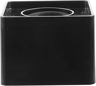 Sewroro Microphone Prop Microphone Mic Flag Station Square Cube Shaped Interview Mic Microphone Logo Portable ABS Injection Square Mic Flag Station Logo ( Black )