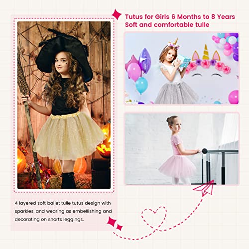 Simplicity Girls Fluffy Tutu Skirt Princess Ballet Dance Sequins Tutu Girls Glitter Tutu Toddler Tutu, Silver, 2-5 Years #TOP5