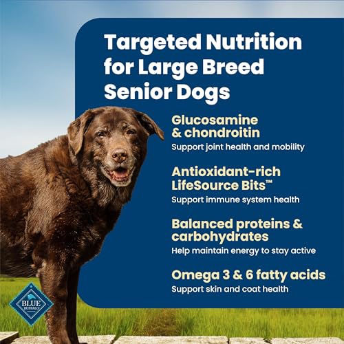 Blue Buffalo Life Protection Formula Large Breed Senior Dry Dog Food, Promotes Joint Health and Immunity, Made with Natural Ingredients, Chicken & Brown Rice Recipe, 30-lb. Bag