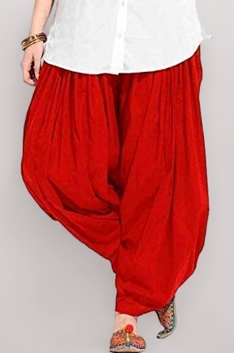 Women's Loose fit Cotton semi Patiyala Salwar White