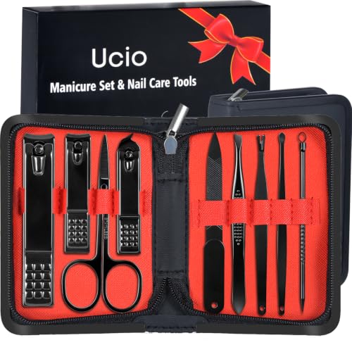 Manicure Set Men Personal Care Tools Accessories 9Pcs Nail Clippe...