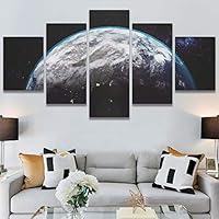 SIGNWIN 5 Panel Canvas Wall Art Modern Art Astronomy & Space Colorful Cosmic Decorative Elements Multicolor Photography for Home Decorations Ready to Hang - 60