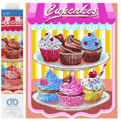 DIAMOND DOTZ Cup Cakes Diamond Painting Kits for Adults - Diamond Art Kits a Relaxing Creative Craft Kit with Dotz Gems 20x16