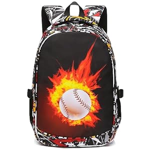 Baseball Backpack for School Boys Back Pack Book Bags for Preschool Primary Kindergarten Elementary Middle School Kids Water Resistant Bookbags for Boys 6-8 Years Old Mochilas para Niños Adolescentes