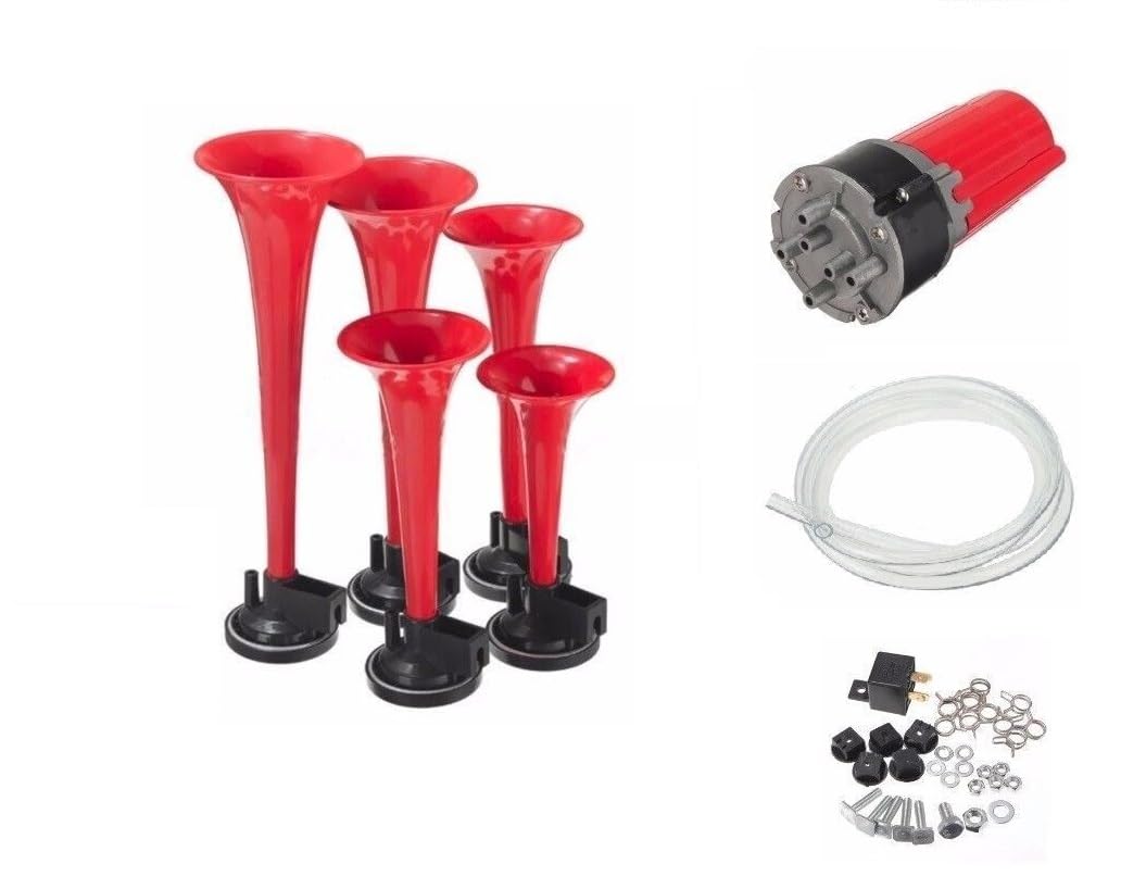 Cuerno neumático de aire cucaracha melodía 115dB 5 trompas con compresor 12V melódico para coche barco camión