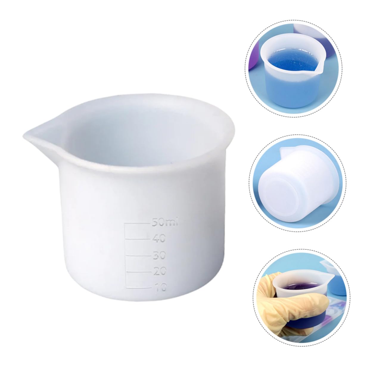 Cabilock 3 Ensembles Tasse À Mesurer En Silicone Bricolage Outillage Mug Melangeuse Époxy Liquide Bol Outils De Bricolage Accessoire De Mesure Bricolage Gel De Silice Blanche 12 Pièces * 3