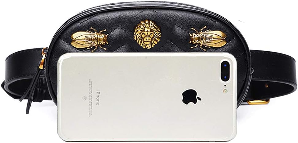 round leather fanny pack