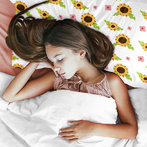 Parure de lit housse de couette motif tournesol jaune linge de lit de 3 pièces